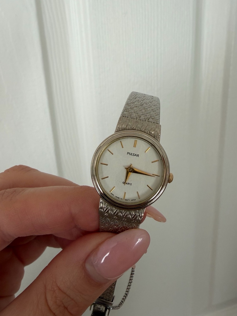 Pulsar Silver Bracelet Watch with Gold Accents